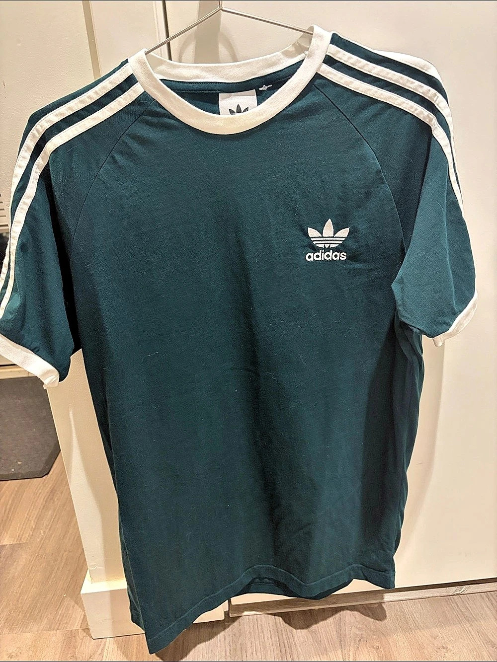 adidas Originals 3-Stripes Ringer T-Shirt Short Sleeve Tee Green